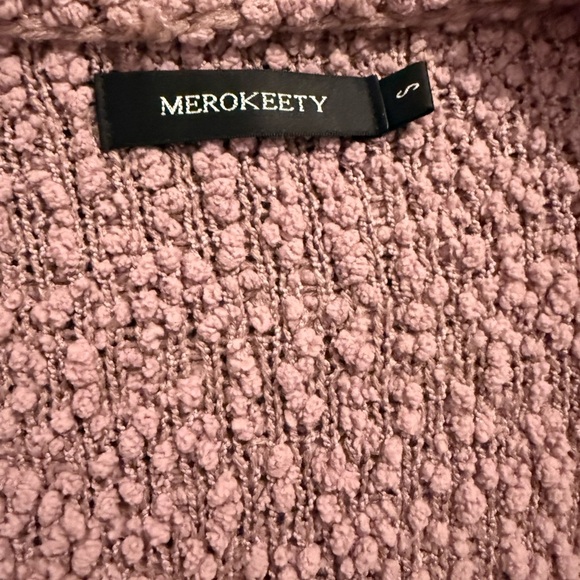MEROKEETY Women's Long Sleeve Soft Chunky Knit Sweater Open Cardigan Size Small. - Picture 5 of 7